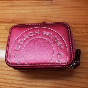 Coach Triple Pill Case Metallic Pink